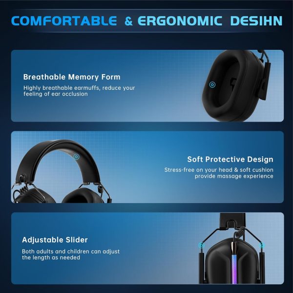 2.4GHz Wireless Gaming Headset for PS5/4, PC, Switch, Mac, Fortnite, Bluetooth 5.3 Gaming Headphones with Mic Noise Canceling, ONLY 3.5MM Wired for Xbox Series, 40H Battery, Bass Sound (Black) - Image 9