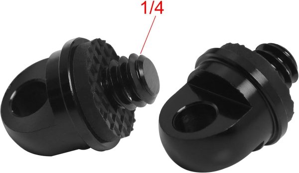2PCS 1/4 Camera Shoulder Strap Wrist Strap Lanyard with C Clip for Photography Studio Camera Selfie Stick Tail Hand Twist Screw Metal Accessories and Adjustable Round Ropes Black - Image 3