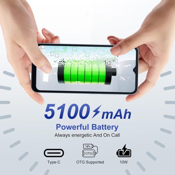 Blackview Wave 6C Unlocked Phones, Android 13 Mobile Phone, 5100mAh 10W Fast, Octa-Core 4GB+32GB/SD 1TB Android Phones, 6.52" HD+ Diaplay, 3 Card Slots, 4G Dual SIM Phone, 8MP+5MP, T-mobile Cellphone - Image 3