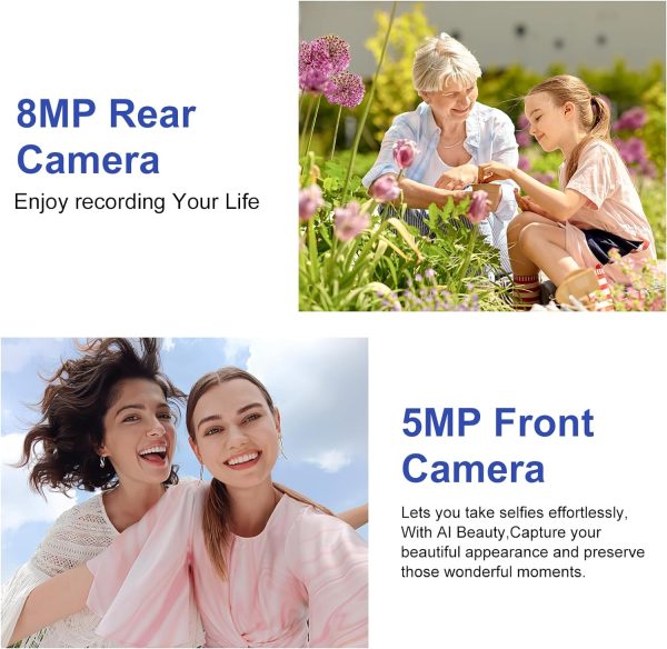 Blackview Wave 6C Unlocked Phones, Android 13 Mobile Phone, 5100mAh 10W Fast, Octa-Core 4GB+32GB/SD 1TB Android Phones, 6.52" HD+ Diaplay, 3 Card Slots, 4G Dual SIM Phone, 8MP+5MP, T-mobile Cellphone - Image 6