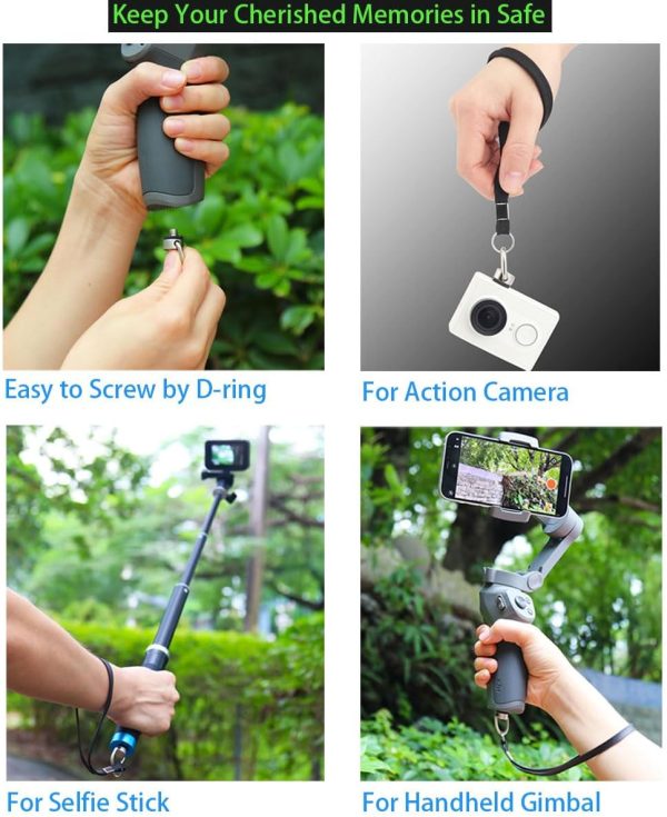 Camera Hand Wrist Strap with 1/4-20 Screw for Insta360 X3, X4, Lanyard for Action Camera ONE X2, ONE X, GO2, GO3, ONE RS, ONE R, Selfie Sticks - Image 4