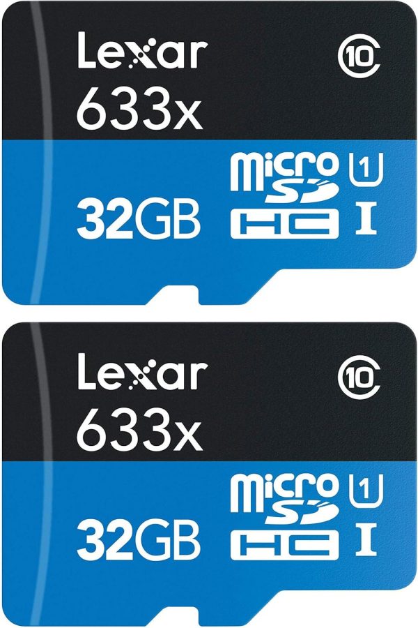 Lexar Pack of 2 High-Performance 633x 32GB (64GB Total) MicroSDHC UHS-I Memory Cards with SD Adapter LSDMI32GBBNL633A Bundle w/Deco Gear SD Reader & Storage Case + Microfiber Cloth & Accessories - Image 2