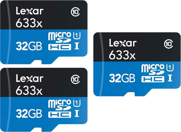 Lexar Pack of 3 High-Performance 633x 32GB (96GB Total) MicroSDHC UHS-I Memory Cards with SD Adapter LSDMI32GBBNL633A Bundle w/Deco Gear SD Reader & Storage Case + Microfiber Cloth & Accessories - Image 2