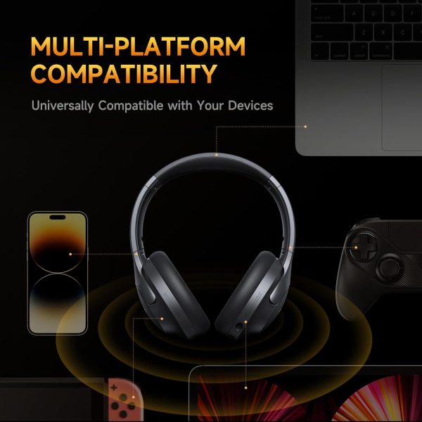 Picun Wireless Gaming Headsets with Active Noise Cancelling, 2.4Ghz/Bluetooth Over Ear Headphones with Detachable Boom Mic, 3D Surround Sound, 50H Playtime for PC, PS5/PS4, laptop, Cellphones, Black - Image 7