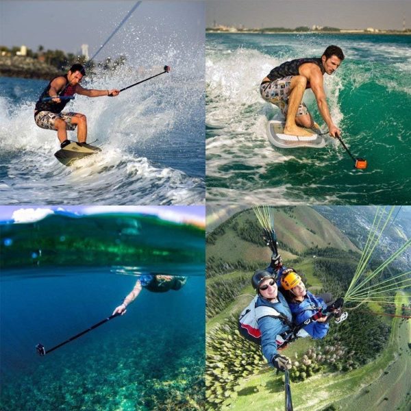 VVHOOY Telescopic Selfie Stick 11-37 inch Extendable Selfie Stick with Tripod Adjustable Hand Grip Compatible with AKASO EK7000 Brave 4 Gopro Hero 12 11 10 9 8 Insta 360 X3 X2 Action Camera - Image 5