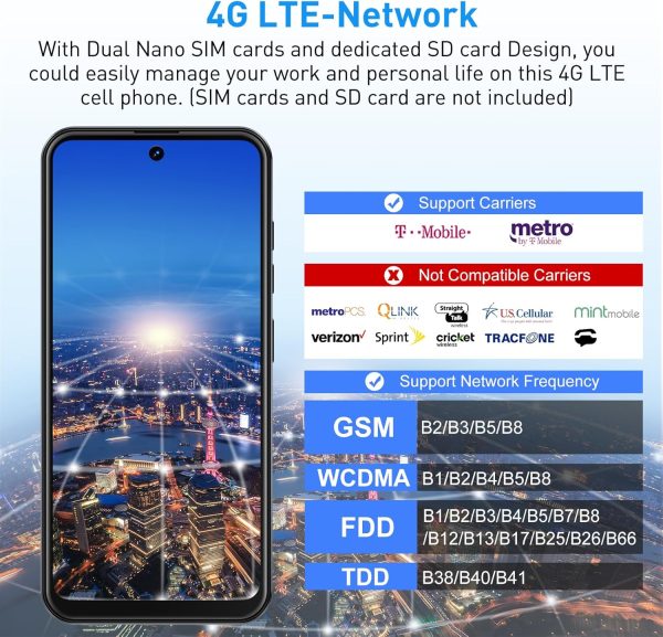 Xgody Unlocked Cell Phone X31,6.52 Inch QHD Waterdrop Screen Smartphone,4G Dual SIM Cheap Mobile Phones 3GB+64GB Expanded 256G 4250mAh Battery 13MP Camera T-Mobile Android Phone with Face Unlock - Image 7